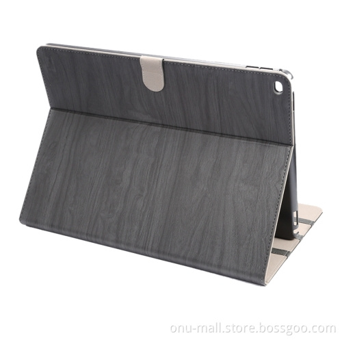 Wood Grain Leather Case for iPad Pro with Holder and Sleep / Wake-up Function